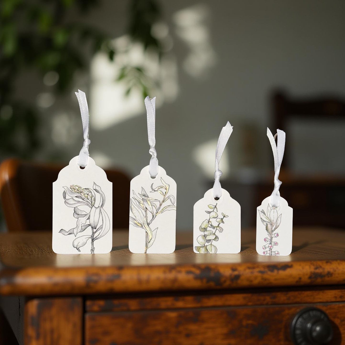 Botanical Gift Tags - set of 4
