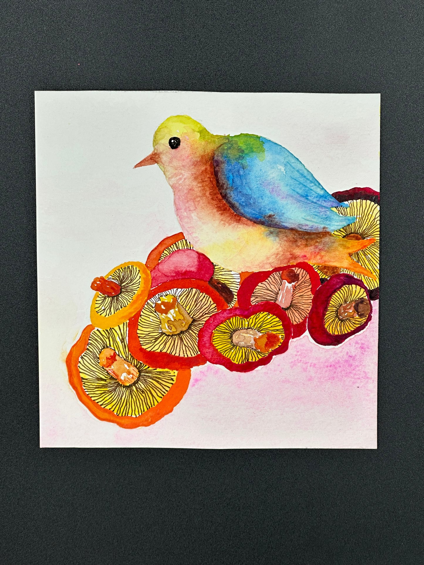 Mushroom Nest - Original watercolor