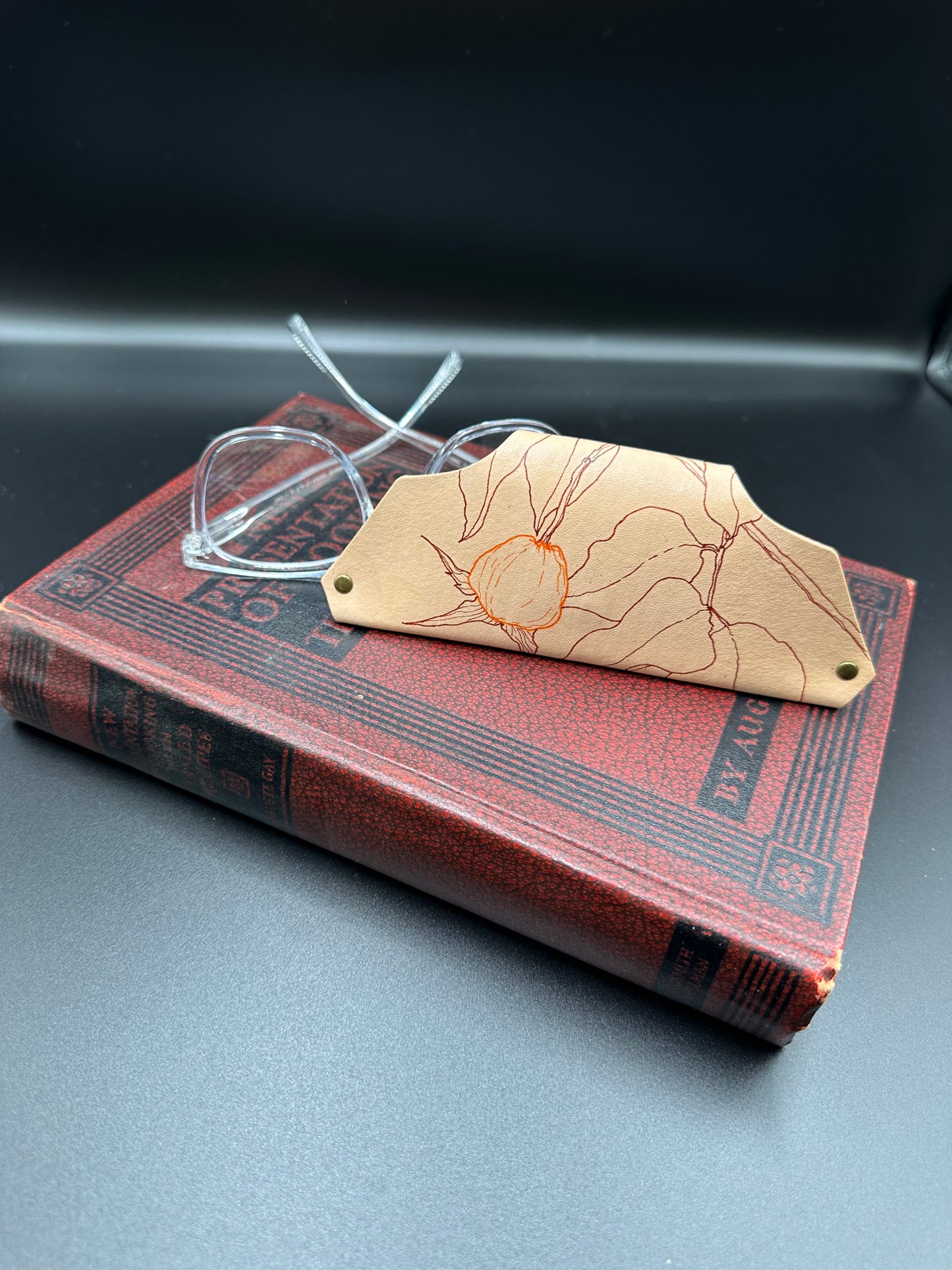 Botanical Leather Glasses Case