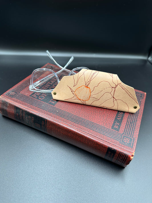 Botanical Leather Glasses Case