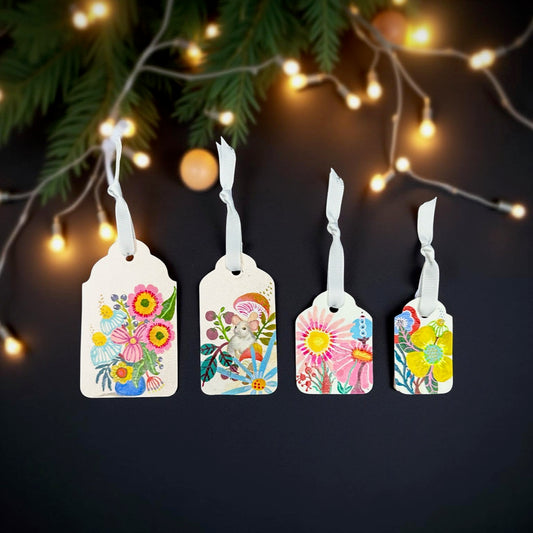 Hand-Painted Watercolor Gift Tags - set of 4