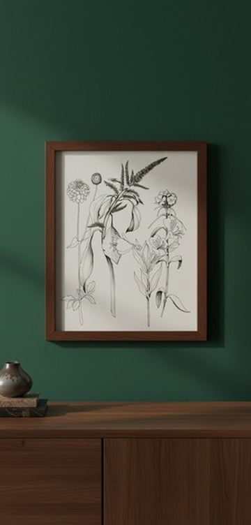 Botanical 4 Piece Pen and Ink Original