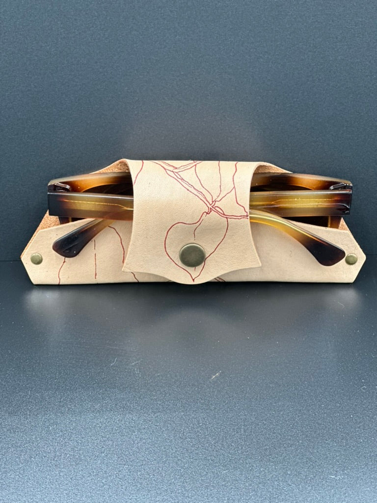Botanical Leather Glasses Case