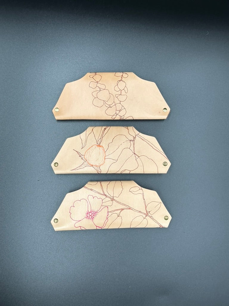 Botanical Leather Glasses Case