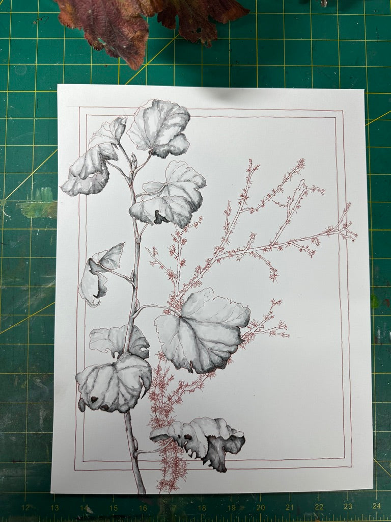 Botanical Reverie - Original Pen and Ink Drawing