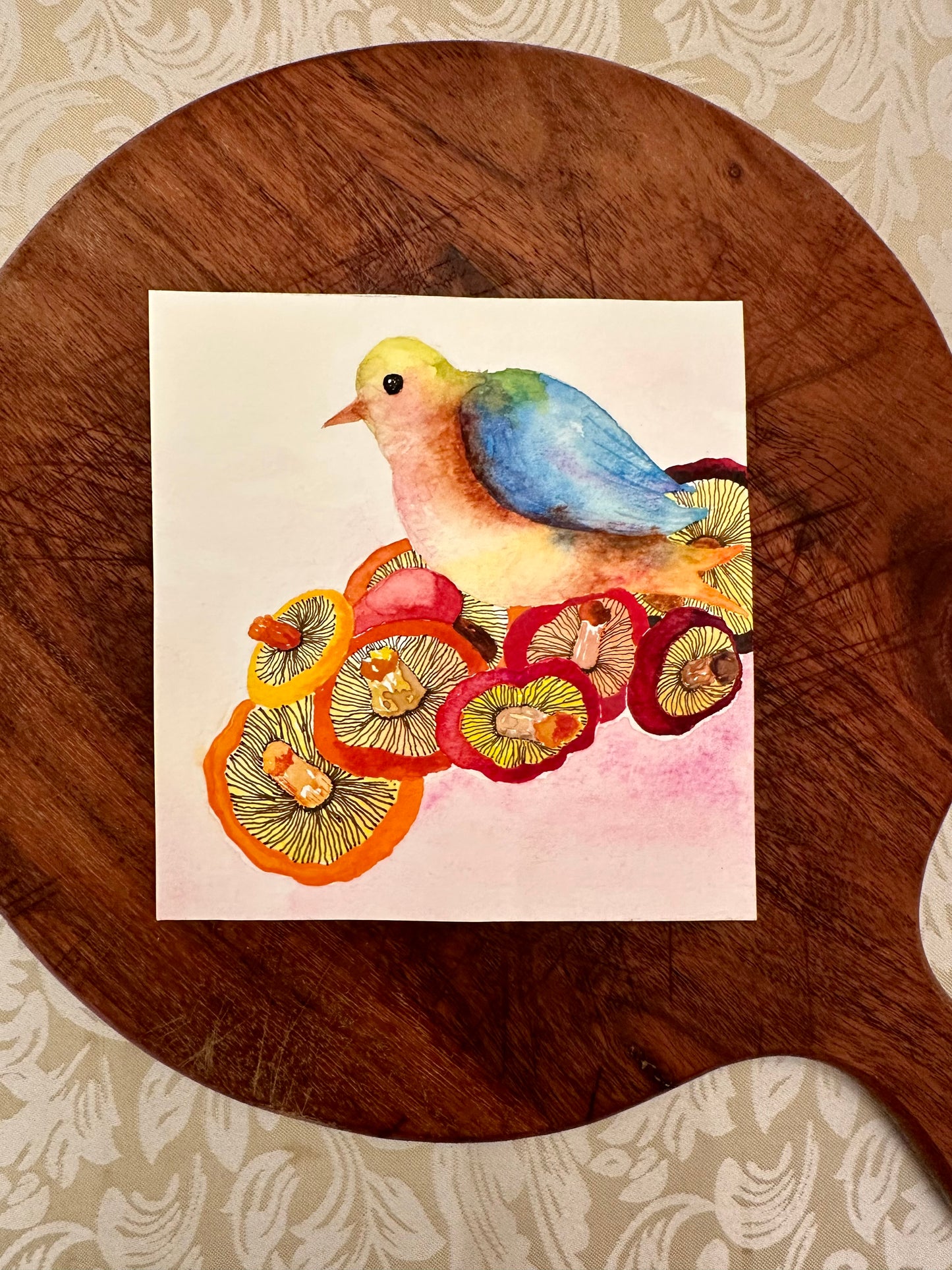 Mushroom Nest - Original watercolor