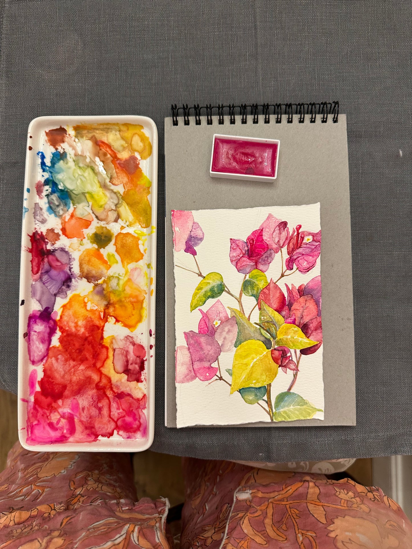Pause in Bloom - original watercolor